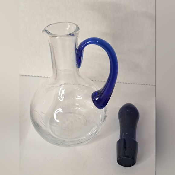 West Virginia art glass cruets, vintage hand blown bottle. - Picture 3 of 6